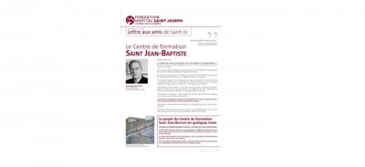 La lettre aux amis sur le Centre de formation Saint Jean-Baptiste