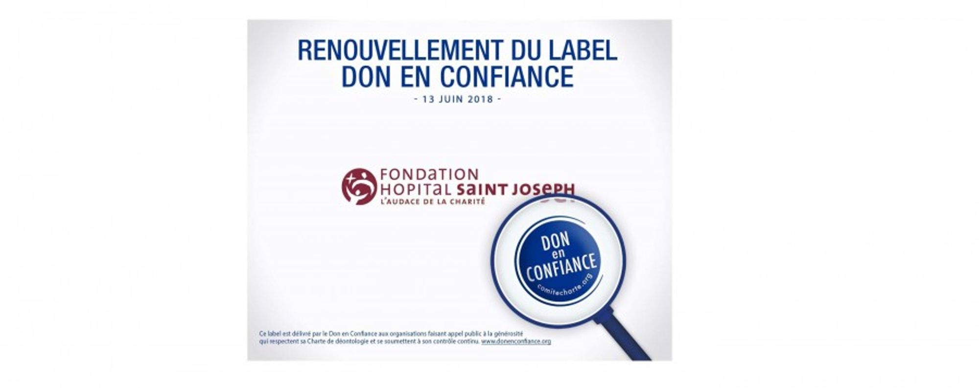 Le label du Don en Confiance renouvelé pour trois ans pour la Fondation Hôpital Saint Joseph