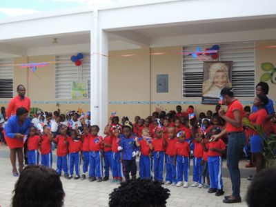 Les enfants de l'école Marie Poussepin lors de la fête nationale