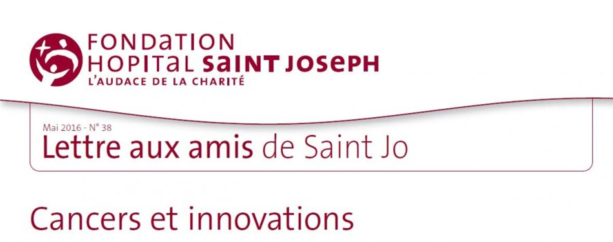 Cancers et innovations, découvrez la nouvelle Lettre aux amis de Saint Jo